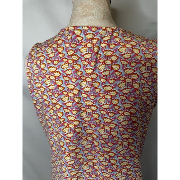 J.McLaughlin Catalina Cloth Shift Dress M Sleeveless Caravelle Pattern Tulip - Picture 9 of 13